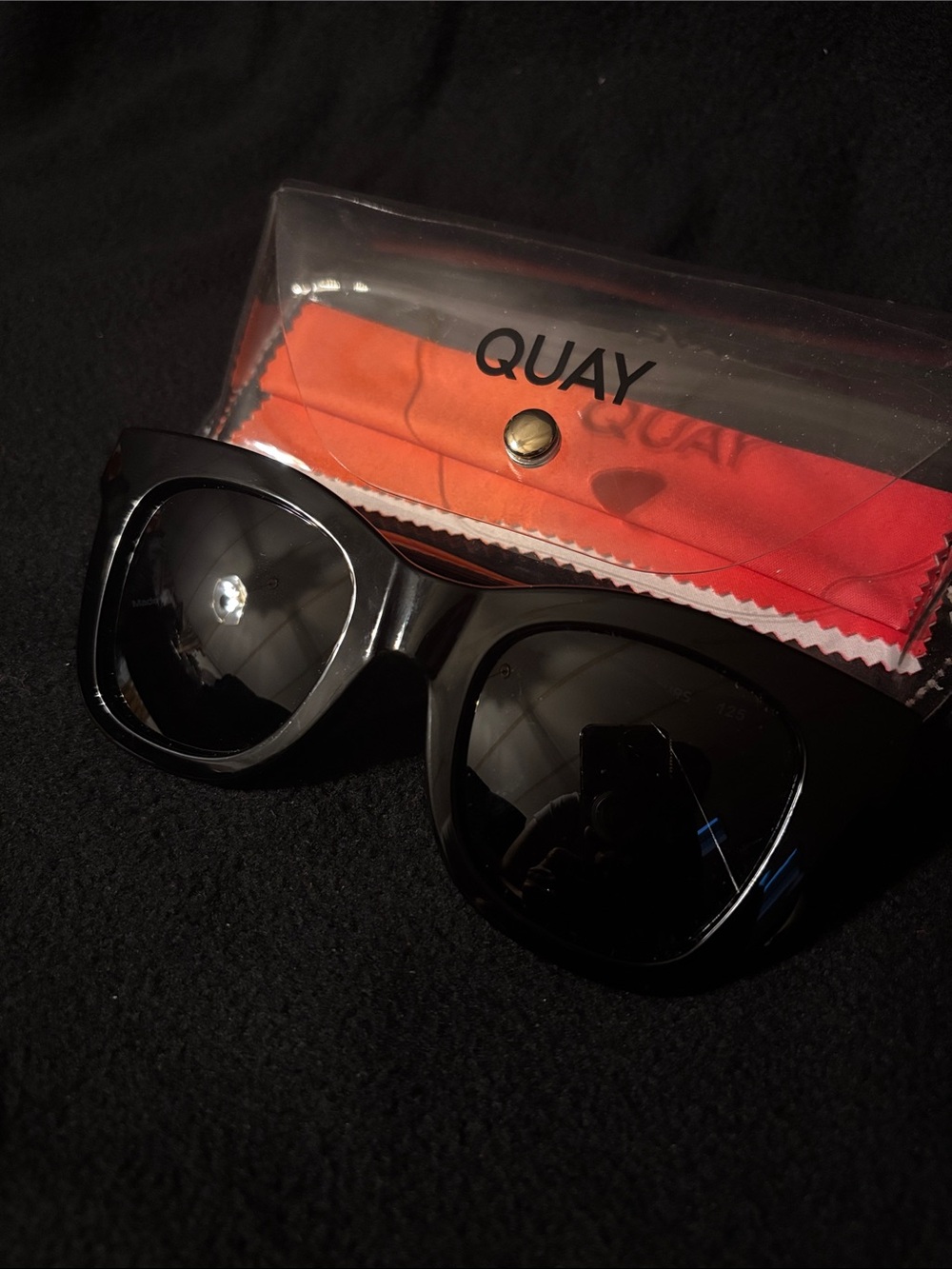 Quay After Hours Polarized Sunglasses Black Frame Smoked Lenses